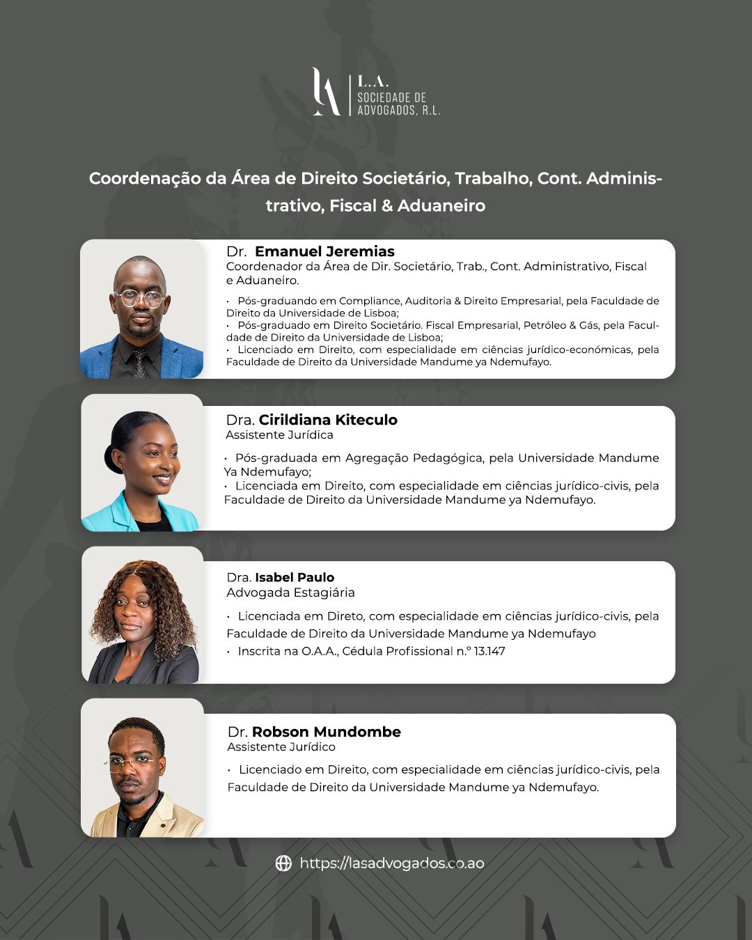 Coordination of the Corporate Law, Labor Law, Administrative Litigation, Tax Law, and Customs Law Area
